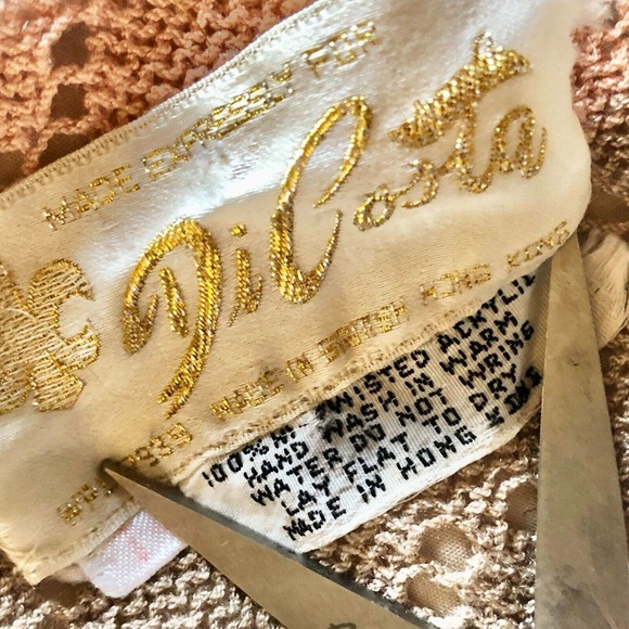 DiCosta Vintage Sweater Beige Peach Knit Drawstring Waist 70s Boho Size 14 - Picture 3 of 8